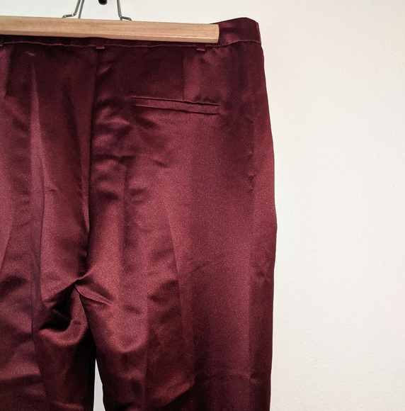 NWT ASOS Glam Slim Leg Trouser Pants Maroon - Picture 9 of 11